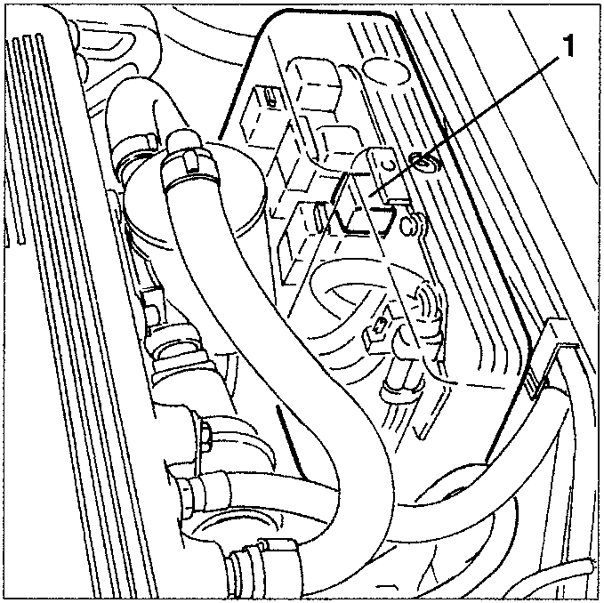Engine bay showing fuel pump supply relay