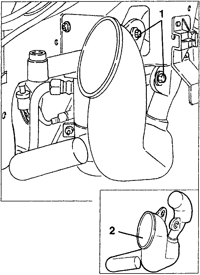 Lower resounder removal diagram showing screw 1 and part 2