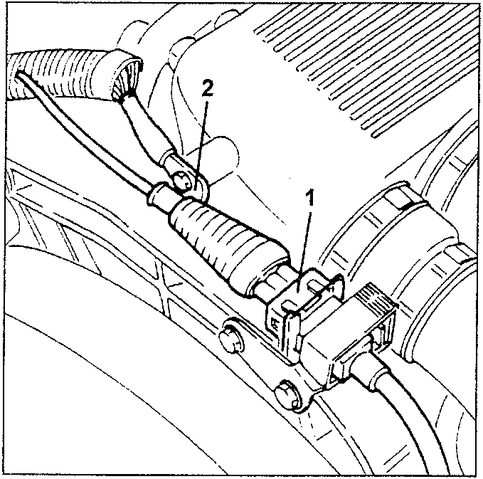 Diagram showing front knock sensor electrical connection and intake manifold earth wire