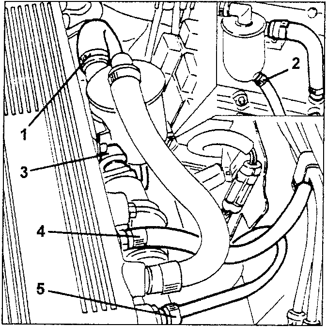 Diagram showing various pipes connected to the intake manifold