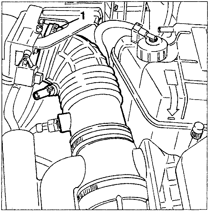Engine diagram showing corrugated sleeve disconnection