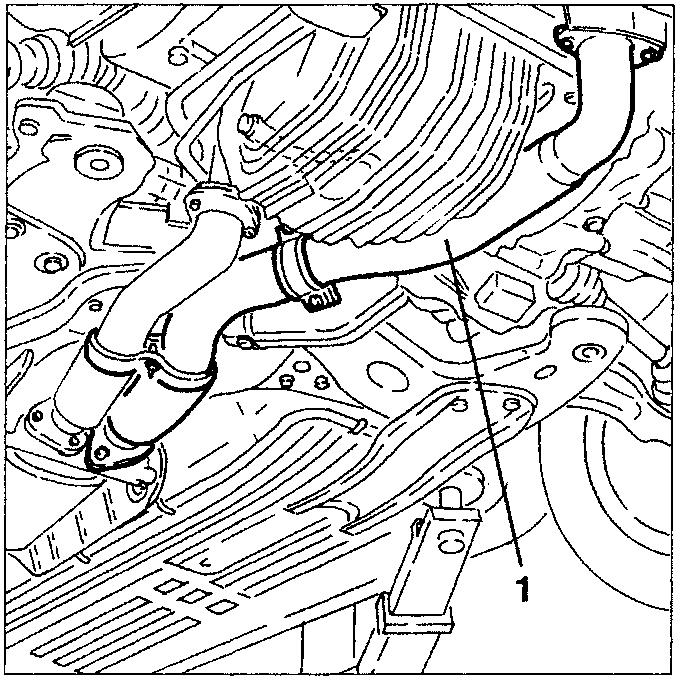 Exhaust pipe disconnected from left cylinder head