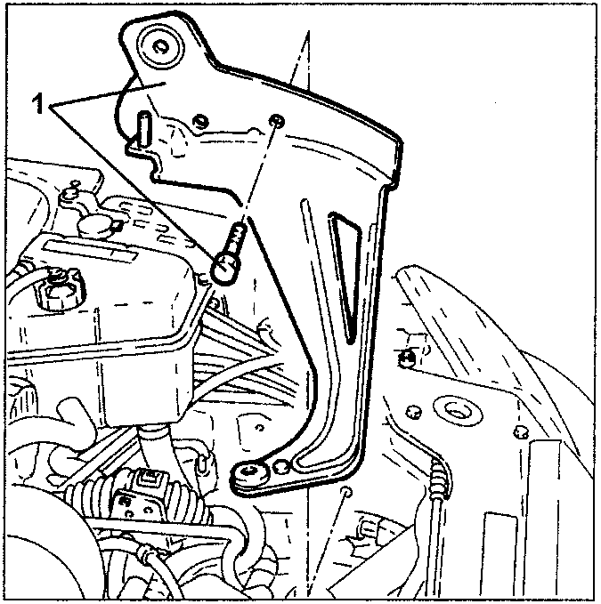 Air cleaner bracket with labeled part 1