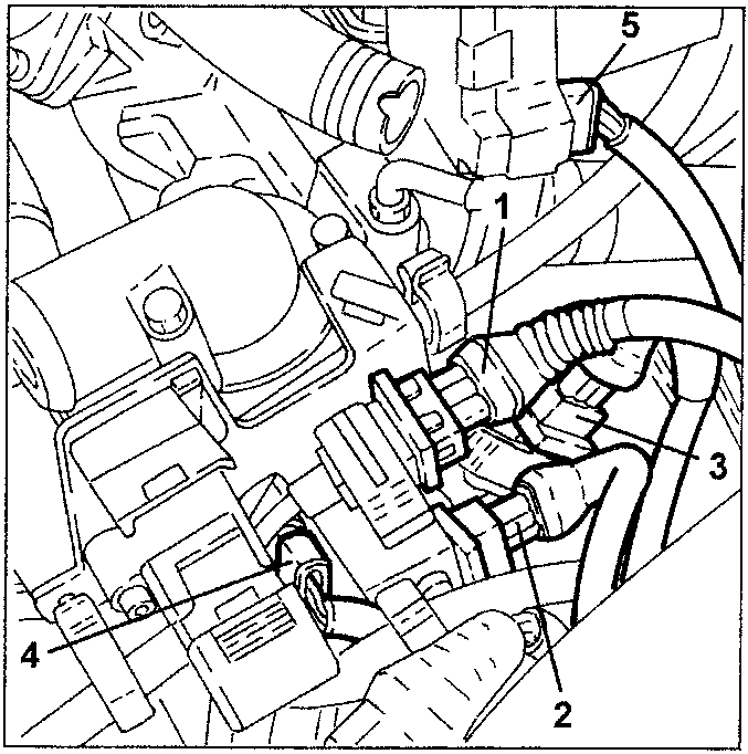 Engine bay showing sensor connections and throttle casing
