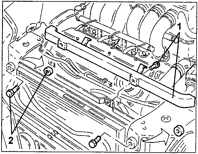 Upper radiator fastening screws and shims