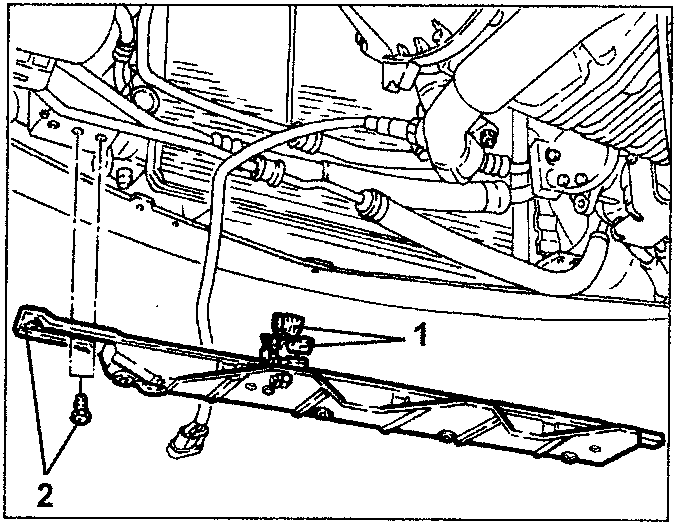 Lower engine cooling crossmember with clips and bolts