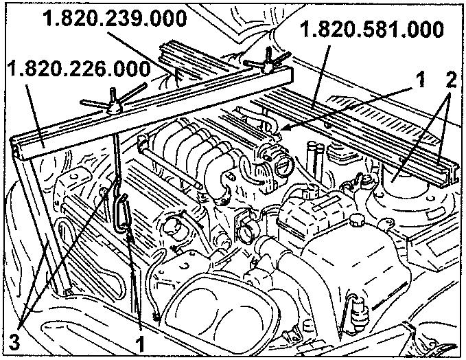Engine mount assembly with parts 1.820.581.000, 1.820.239.000, and 1.820.226.000