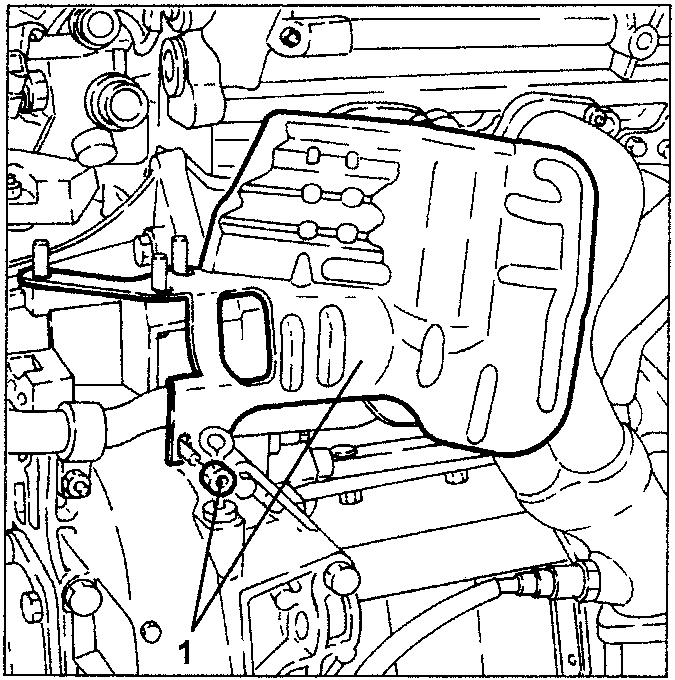 Engine with hydraulic jack supporting it
