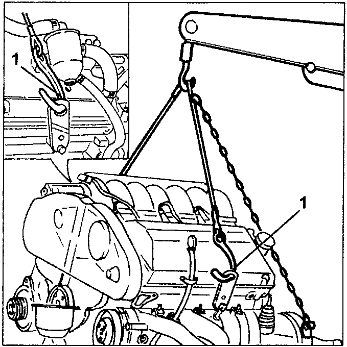 Hydraulic crane lifting engine with chains