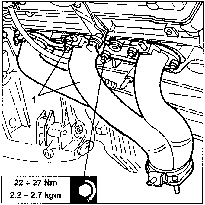 Exhaust manifold on left-hand side