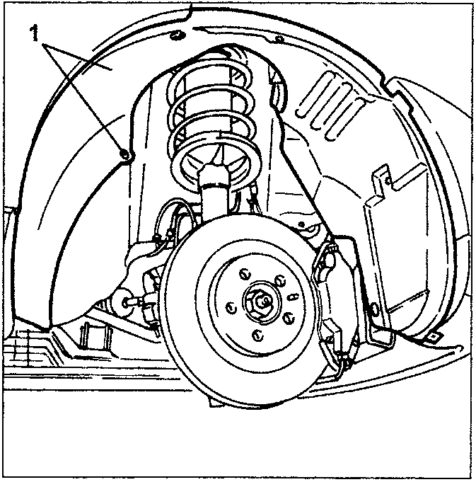 Diagram showing front right-hand wheelhouse with labeled part 1.