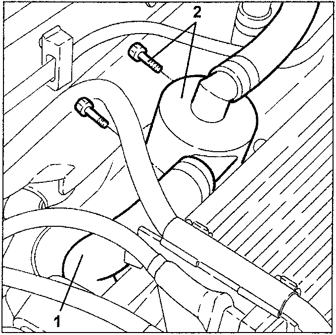 Diagram showing oil vapour recovery pipe disconnection