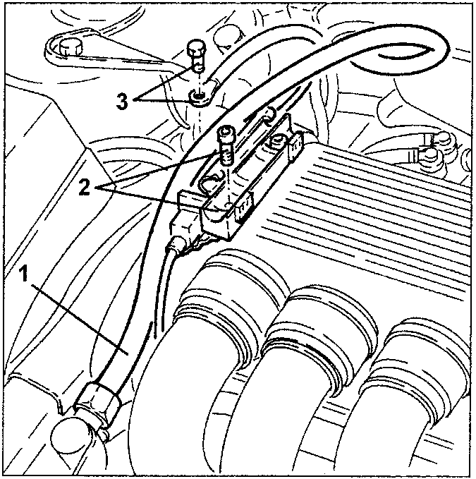 Diagram showing fuel delivery pipe release