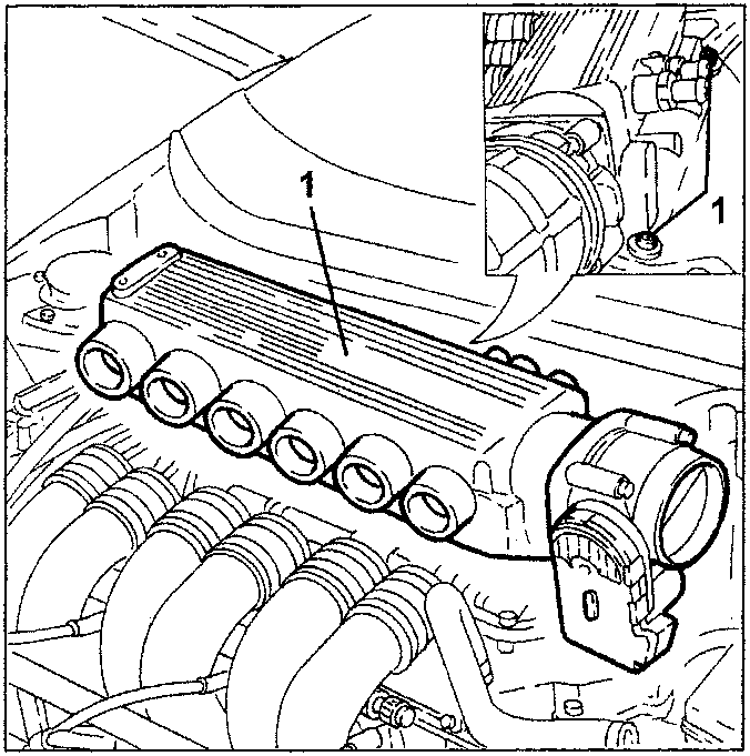 intake manifold with screws and pipes