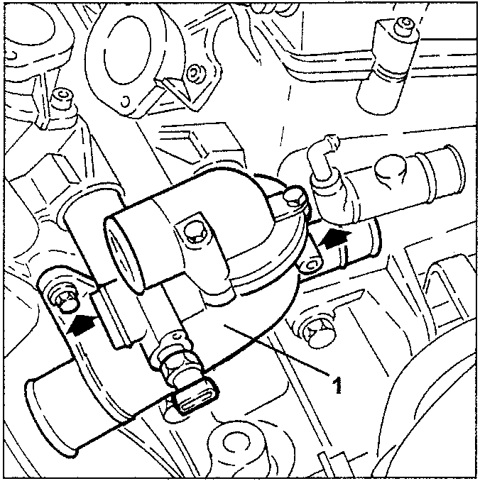 Thermostat removal with arrows pointing to screws