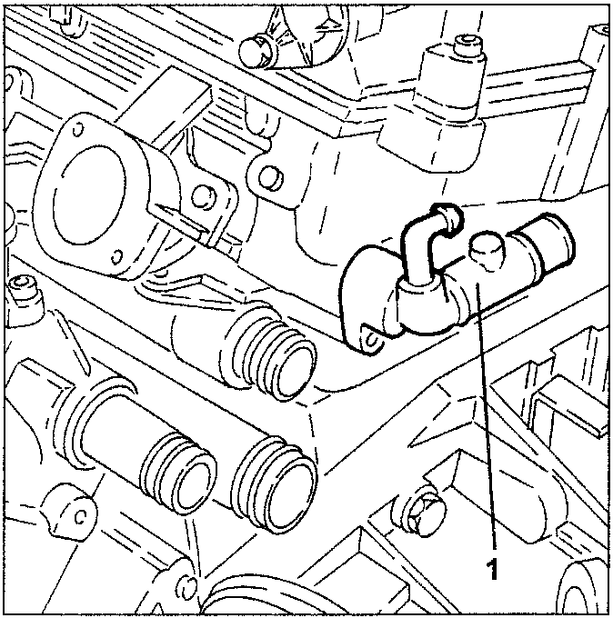 Right-hand cylinder head coolant outlet fitting