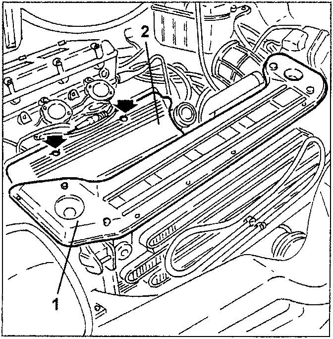 Engine cooling fan wiring and left-hand cylinder head ignition coils