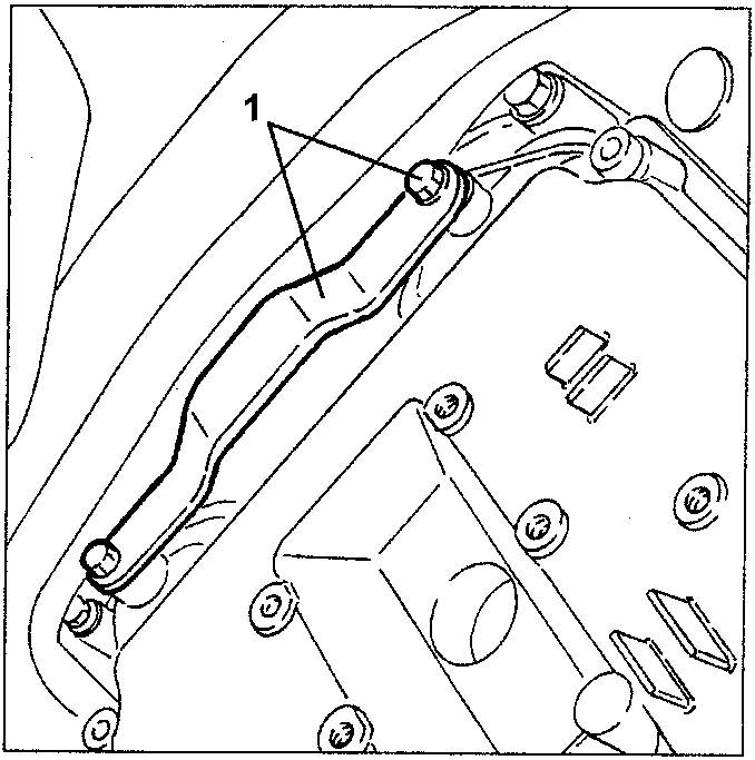 Diagram of upper timing belt guard removal
