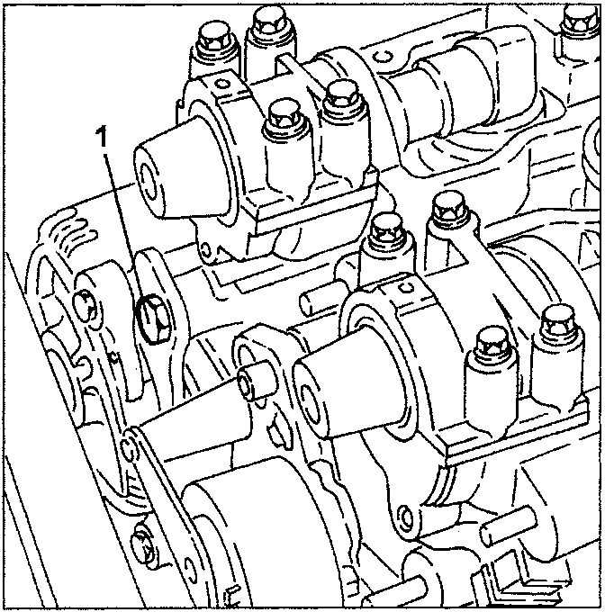 Diagram showing upper alternator bracket fastening nut