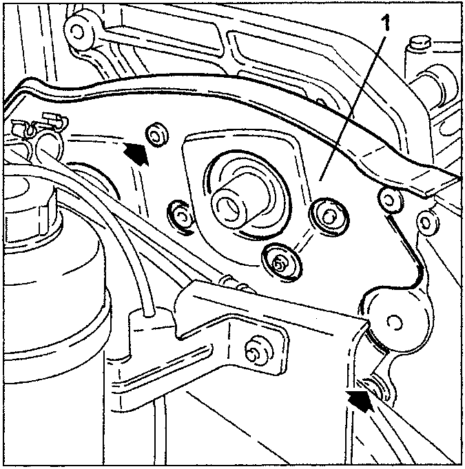 Diagram showing loosening screws on rear timing belt guard