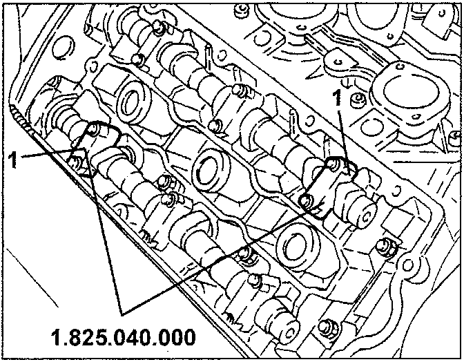 Cylinder liner retainers no. 1.825.040.000 fitted in engine block