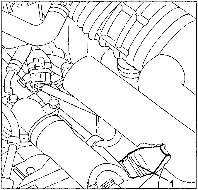 Engine diagram showing lambda sensor disconnection