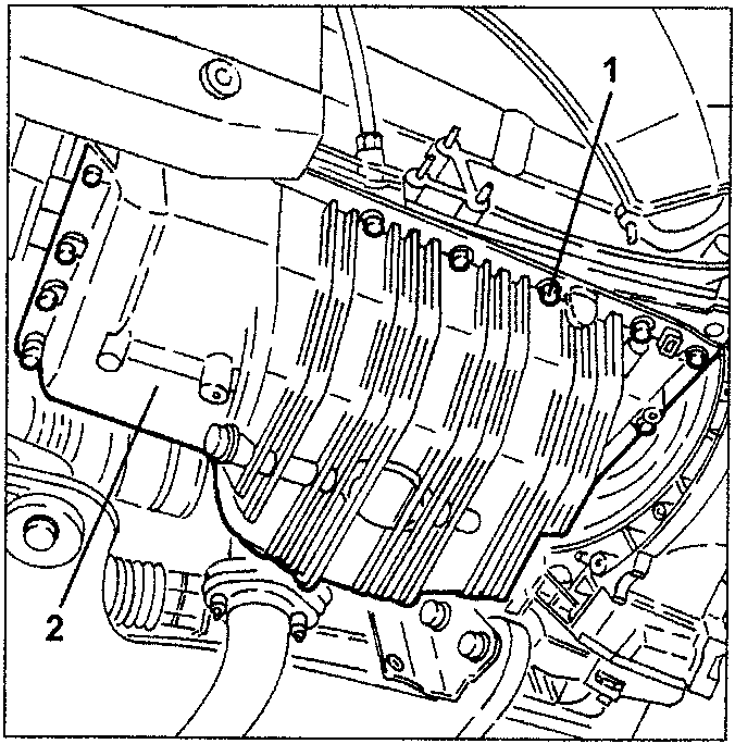 Diagram showing loosening screws and removing sump from crankcase