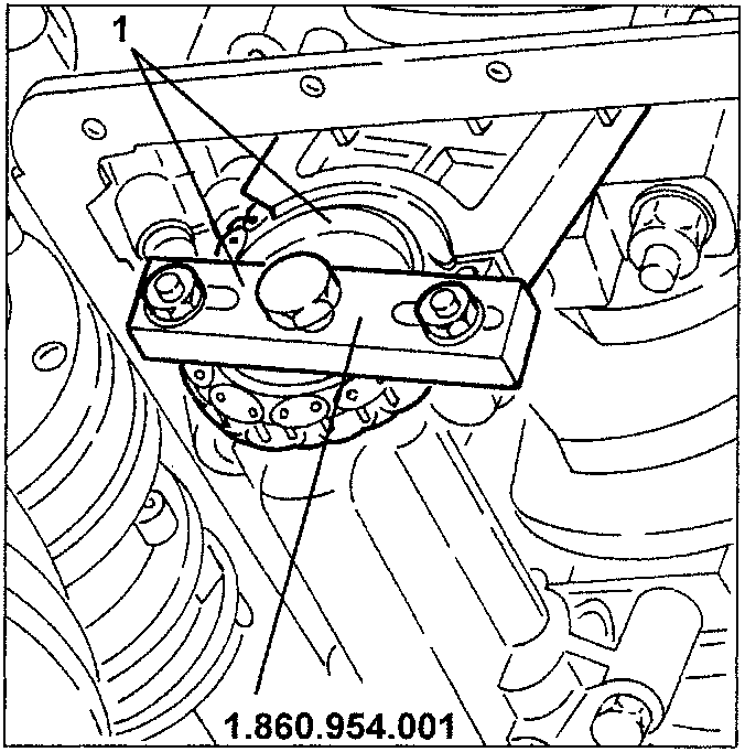 Tool 1.860.954.001 removing drive gear from oil pump shaft