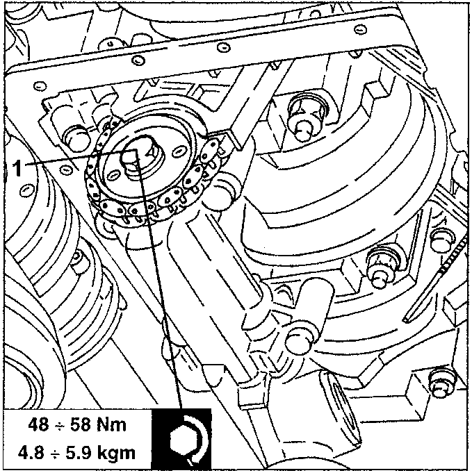 Oil pump drive gear fastening screw being loosened