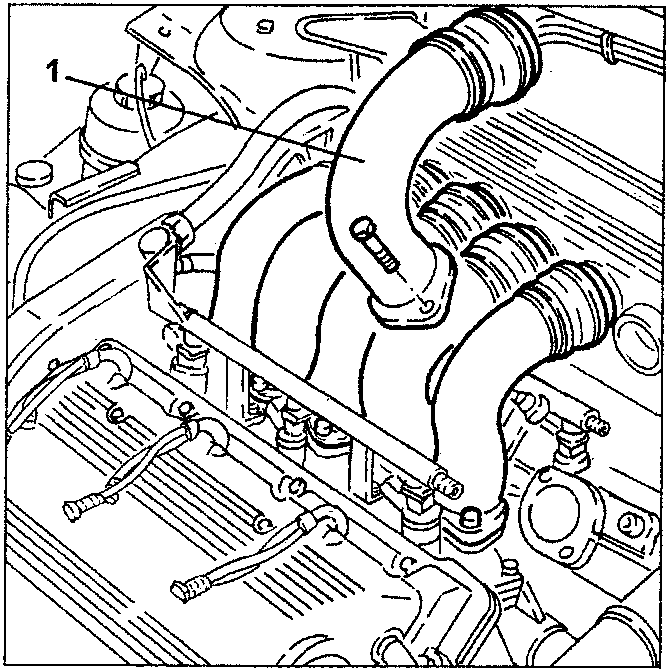 Engine with intake air ducts and clips