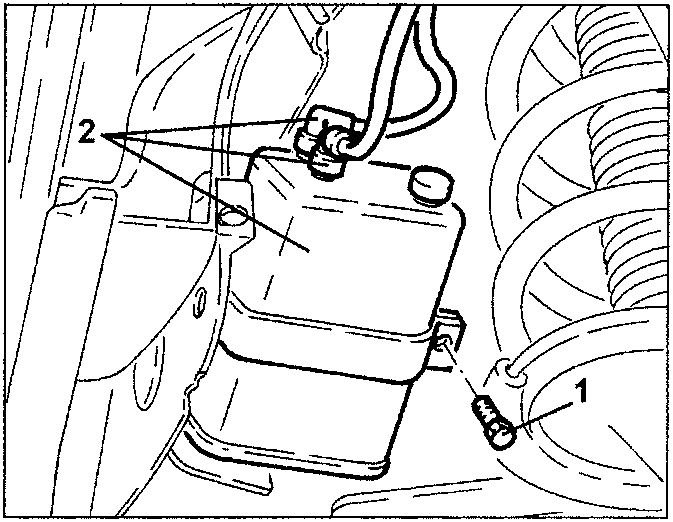 Fuel vapour separator with numbered parts 1 and 2