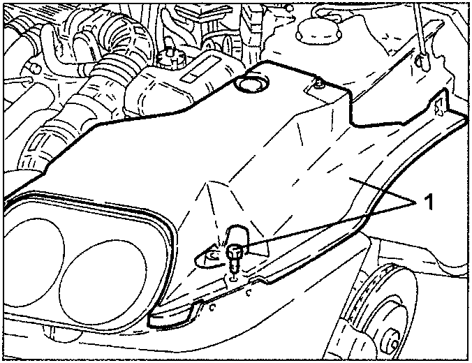 Illustrates removal of engine cover with bolt and gasket