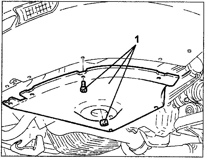 Diagram showing air filter lower guard removal
