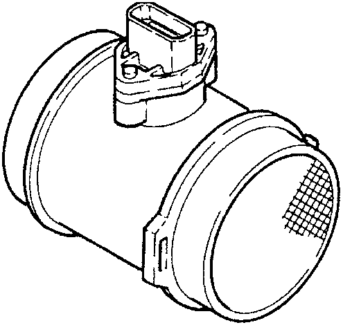 Hot film air flow meter with intake air temperature sensor built in