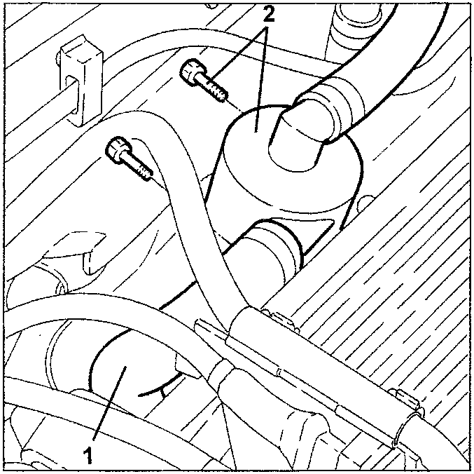 Diagram showing oil vapour recovery pipe disconnection