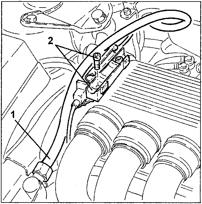 Diagram showing fuel delivery pipe release