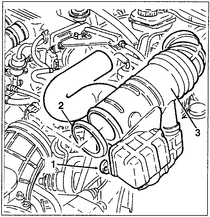 Diagram showing engine components, labeled 1, 2, 3.
