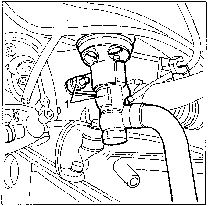 Diagram showing removal of EGR valve with exhaust pipe