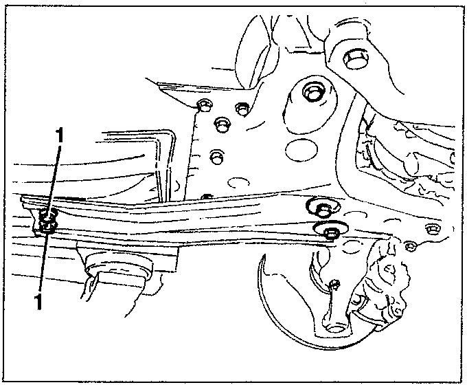 Diagram showing screws on a crossmember reinforcement strut.