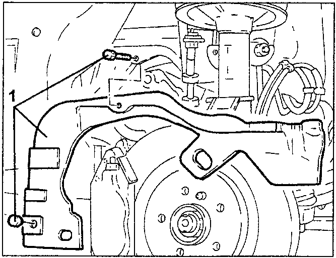Diagram showing removal of front left-hand wheel compartment dust guard with screws and button