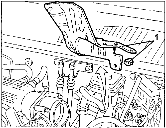 Upper firewall being removed from exhaust manifold
