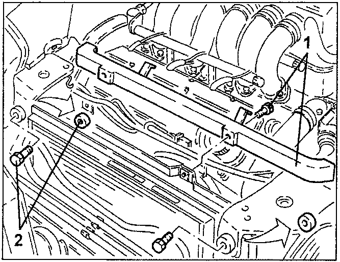Engine cooling radiator with electrical wiring duct and mounting screws