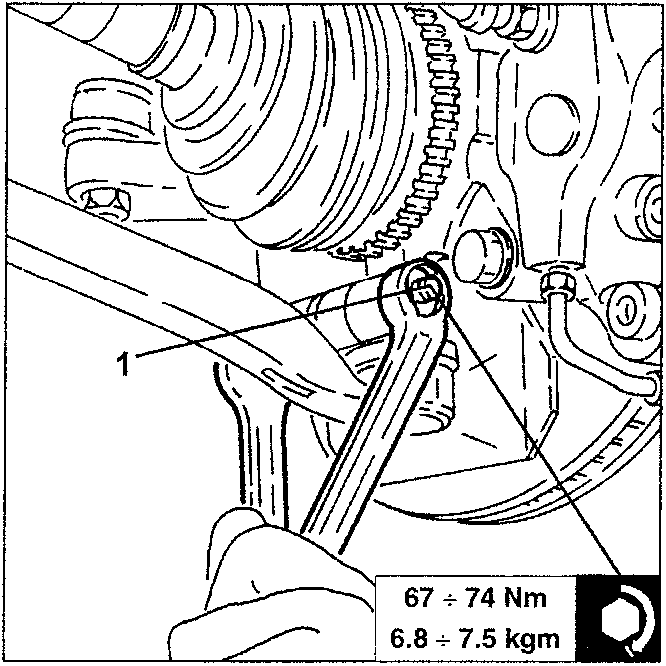 Wishbone bolt loosening with torque specification