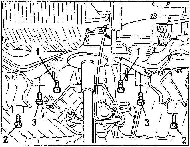 Screws on power steering unit and crossmember