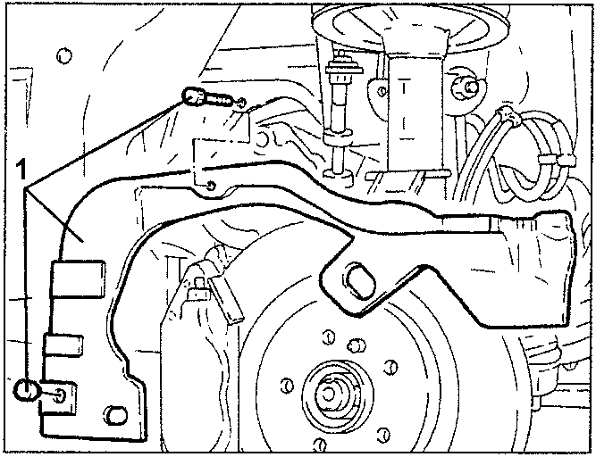Front left-hand wheel compartment with dust guard removed