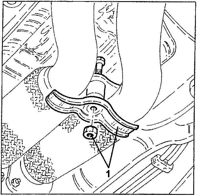 Exhaust pipe section showing bolt joining front sections