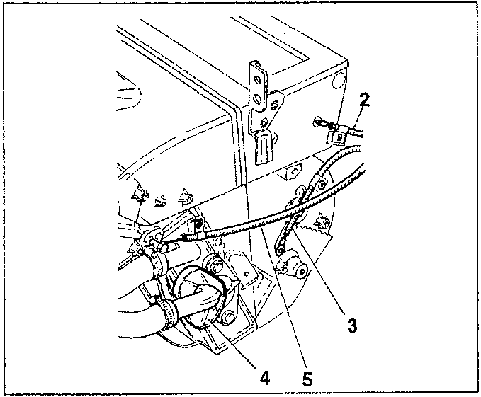 Diagram showing a mechanical assembly with parts labeled 2, 3, 4, and 5.