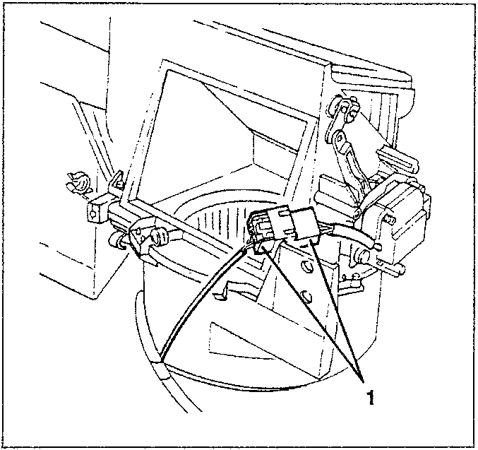 Recirculation control motor with electrical connection labeled 1