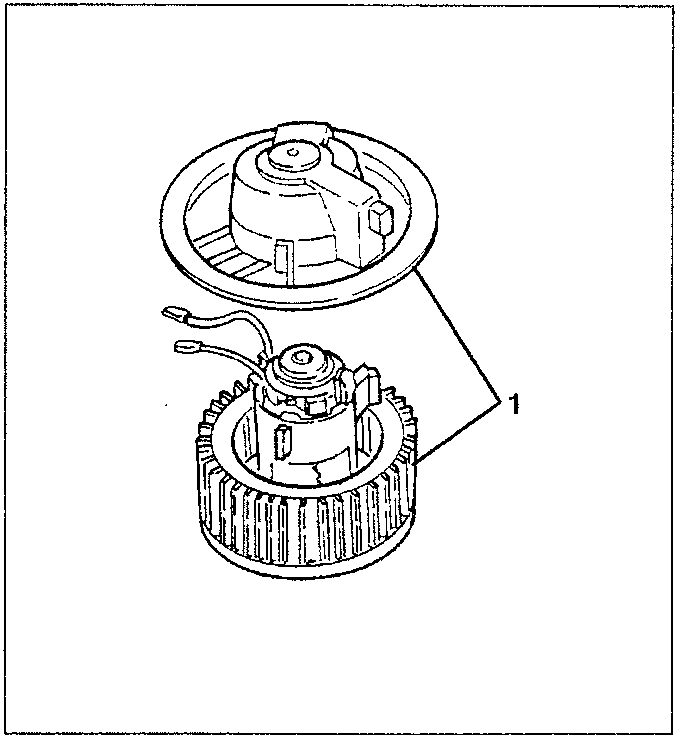 Diagram showing fan separated from cover with electrical cables