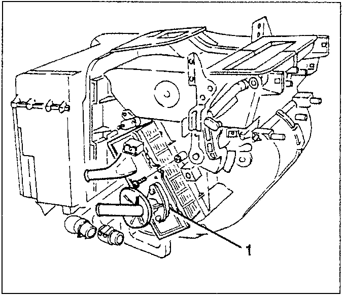 Diagram showing radiator removal from engine bay